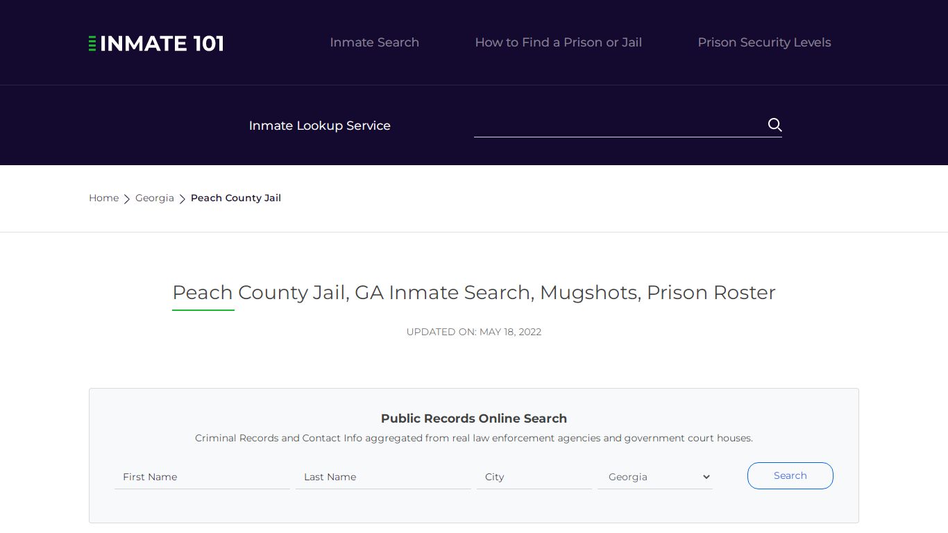 Peach County Jail, GA Inmate Search, Mugshots, Prison ...